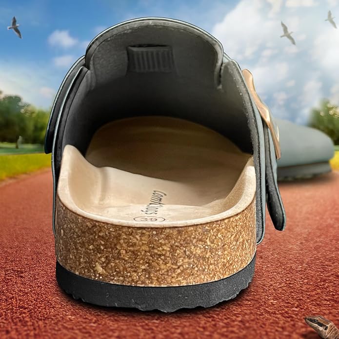 BULLIANT Comfort Clogs Slippers Sandals Nurse Work Shoes Unisex for Men Women with Cushioned Cork-Footbed