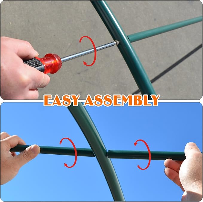 Strong Camel Greenhouse Replacement Frame for 16' X 7' X 7' Larger Hot Garden House , Support Arch Frame Climbing Plants/Flowers/Vegetables (16' X 7' X 7')