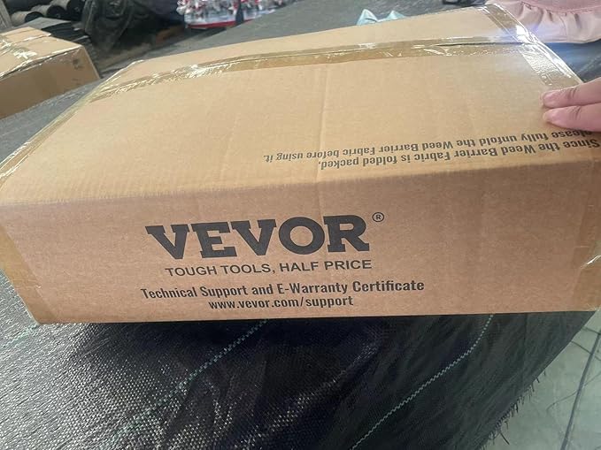 VEVOR Weed Fabric Barrier Heavy Duty, 12.5x50ft 3.5oz Weed Blocker Fabric, Woven Landscape Fabric, Garden Fabric Weed Barrier, Weed Control Fabric Ground Cover, Geotextile Fabric, Gardening Mat, Black