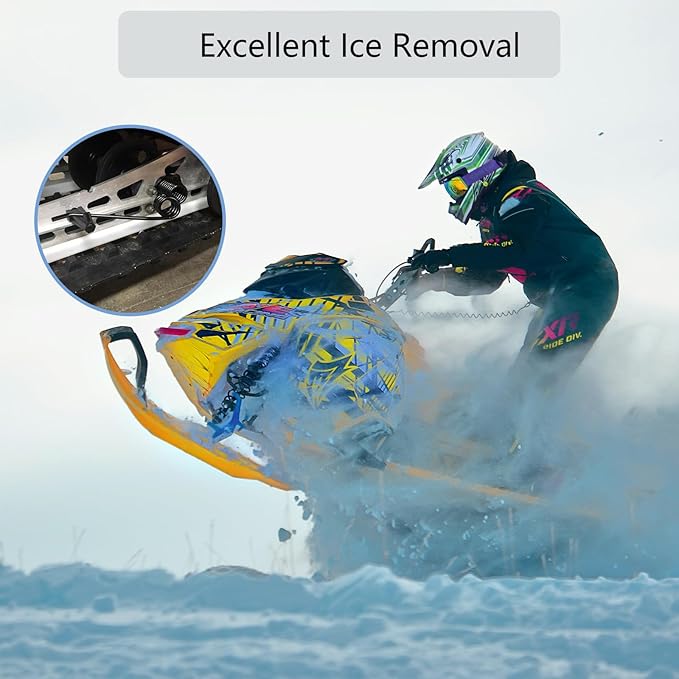 Spring Style Rail Mount Ice Scratchers, Snowmobile Ice Snow Scrtchers Kit Snowmobile Ice Sratchers Compatile with REV G4 REV-XM REV-XP Summit, Replace OEM# 860201728