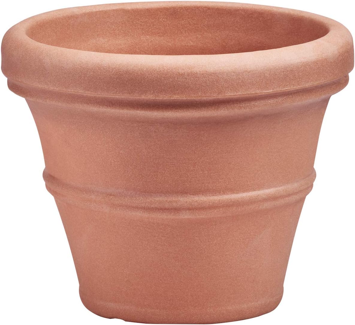 Crescent Garden Brunello Planter, Classic Rolled-Rim Plant Pot, Indoor/Outdoor Weather-Safe Pot, Plastic, 20-Inch (Terracotta-Color)