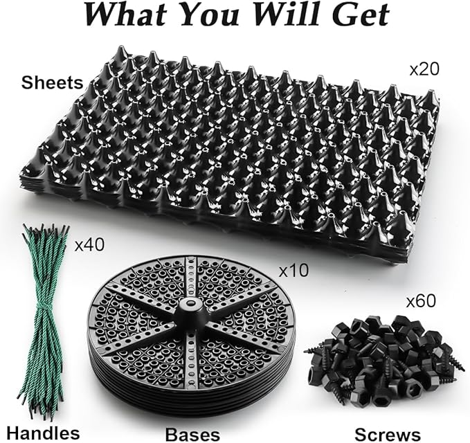 5 Gallon Air Pruning Containers, Roots Control Planter New Plastic Nursery Pots Fruit Vegetable Orchard Garden Self-Planting Pots, Size 12"x12", Black, (10P)