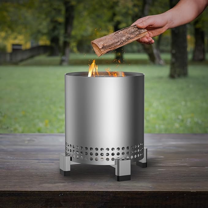 KEESHA 2PCS Pellet Adapter for Solo Stove Campfire and Mesa XL Fire Pit Dual Fuel Wood and Pellet Converter Prevents Pellet Dropping, Extends Burn Time Stainless Steel, 2mm Thickness (Dia:6.22 in)