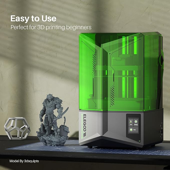 ELEGOO Saturn 4 Resin 3D Printer, 10" 12K HD Mono LCD, Smart Automatic Leveling, AI Print Monitoring, Large Printing Volume 8.62 x 4.84 x 8.66 inches