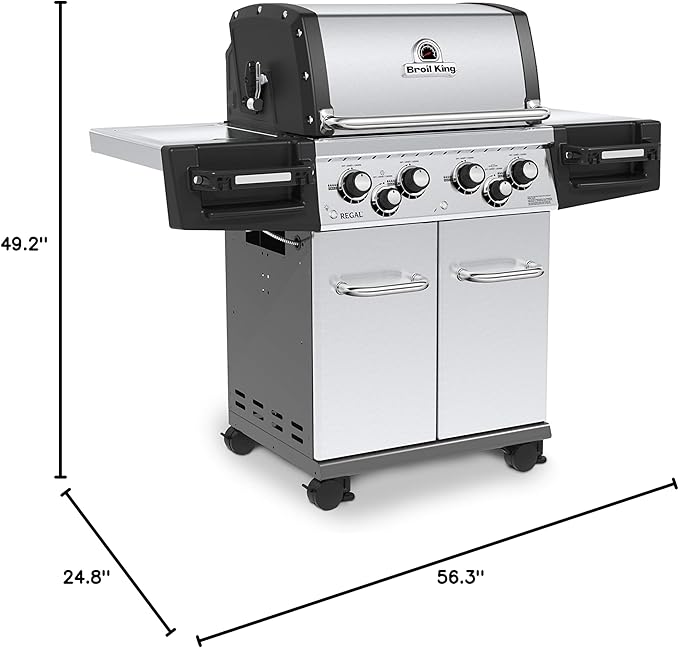 Broil King 956947 Regal S 490 Pro IR Natural Gas Grill, 5-Burner, Stainless Steel
