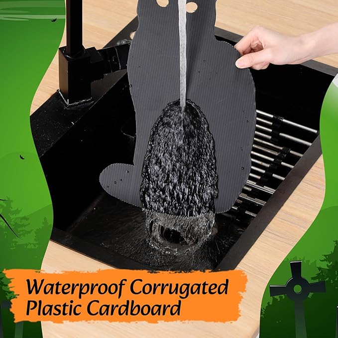 Blulu 9 Pcs Halloween Decorations Outdoor Black Cat Yard Signs with Stakes Scary Silhouette with Glow in The Dark Eyes Corrugated Plastic Waterproof Black Cat Decor for Garden Lawn Patio (Cats)