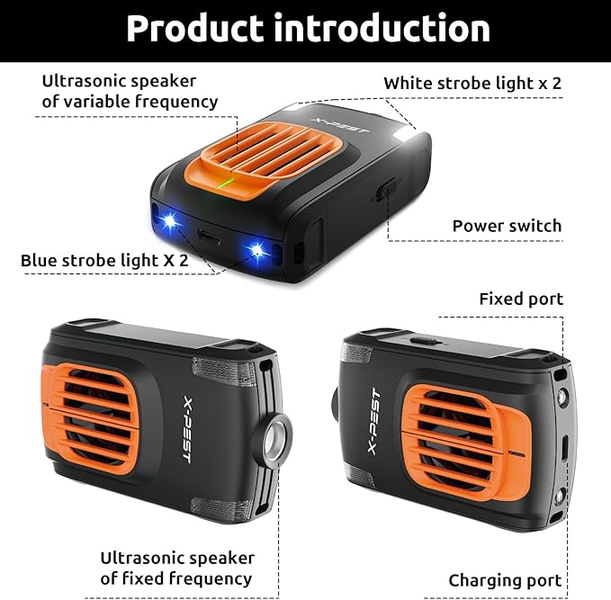 Rodent Repeller for Car Engines, 4 Pack Pest Repellent Ultrasonic for Under Hood with Light Strobe, Truck Engine Rodent Defense Vehicle Protection Mouse Repellent for Rats, Mice, Squirrels, Cats