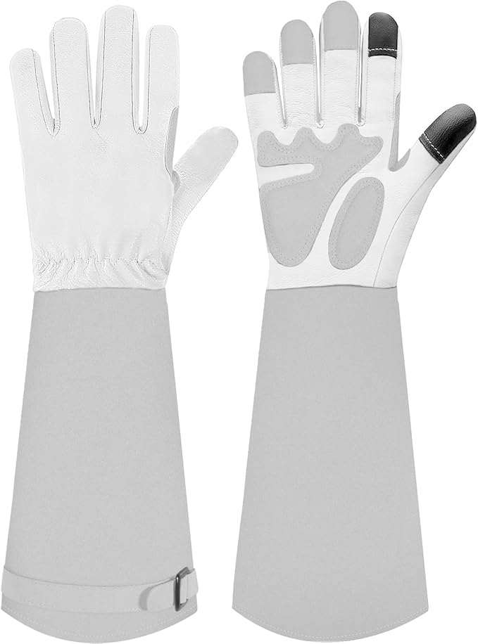 Long-Gardening-Gloves for Women/Men - Thorn Proof Rose Pruning Gloves Heavy Duty Gauntlet-M