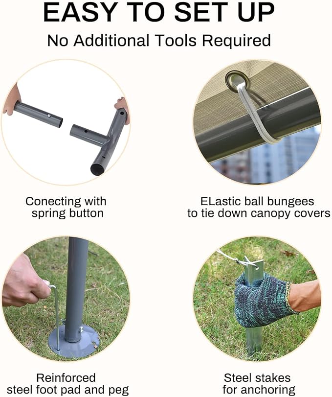 Carport 10x20ft Heavy Duty Car Tent, Portable Garage, Car Shelter, All-Season Tarp Tent for Car, Party，Grey