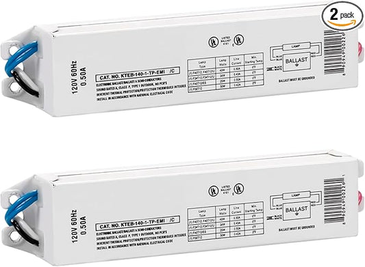Replacement for Keystone KTEB-140-1-TP-EMI 1 Lamp T12 Electronic Fluorescent Ballast | 120V Input with Instant Start Operation | 0.88 Ballast Factor, UL-Approved