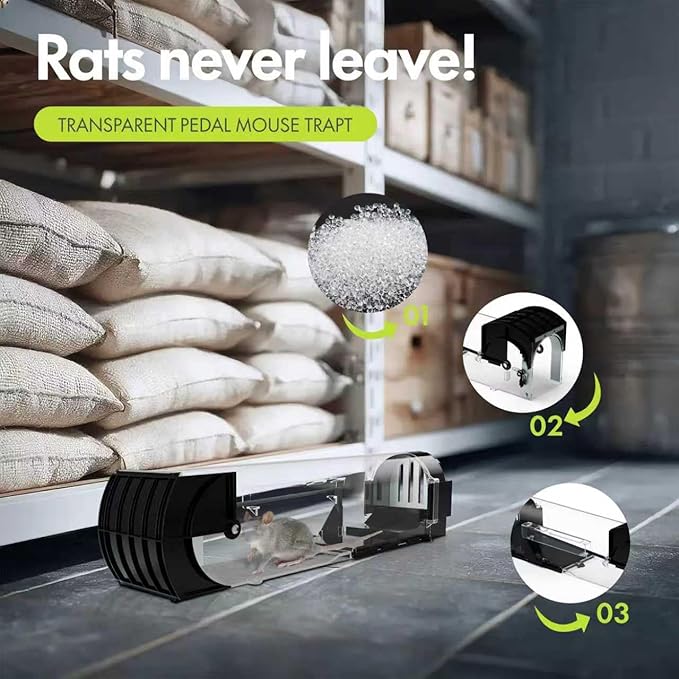 Humane Mouse Trap | Catch and Release Mouse Traps That Work | Mice Trap No Kill for mice/Rodent Pet Safe (Dog/Cat) Best Indoor/Outdoor Mousetrap Catcher Non Killer Small Capture Cage