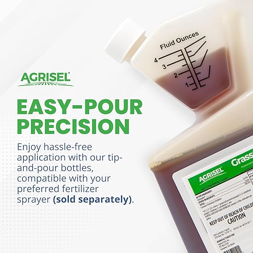 GrassOut Max Weed Killer, Targets 50+ Grassy Weeds Without Harming Desired Plants, Pet Safe, Large Area Treatment, Easy Application, 3-Pack of Disposable Gloves Included, 32 Ounces