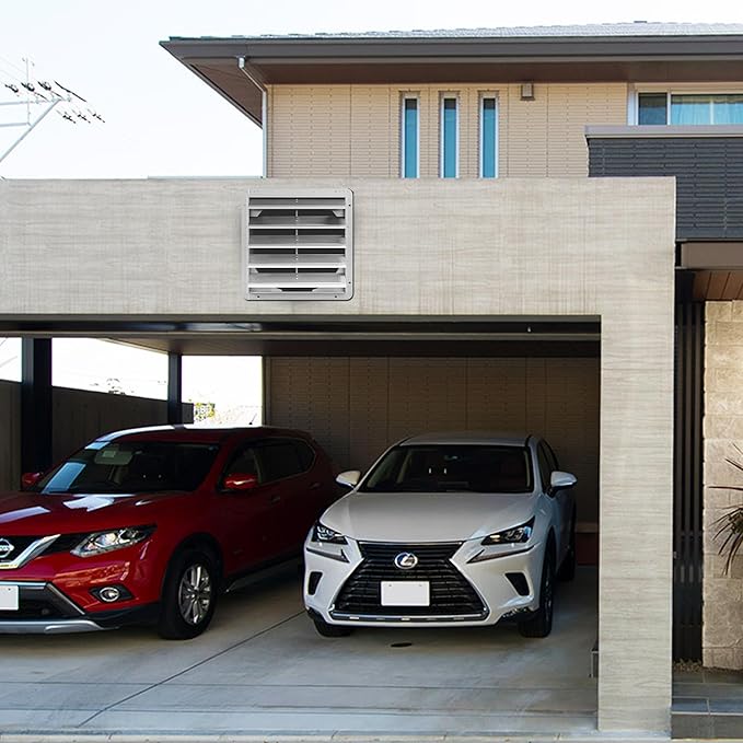 20 Inch Galvanized Shutter Exhaust Louver Vent, Automatic Gravity Shutter Louver Vent for Home Attics, Workshops, Barn, Greenhouse (Motor&Blades are not Included)