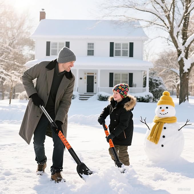 43.3" Snow Brush and Ice Scrapers for Car Windshield Extendable Detachable Snow Removal Tool for Trucks SUVS with Ergonomic Foam Grip