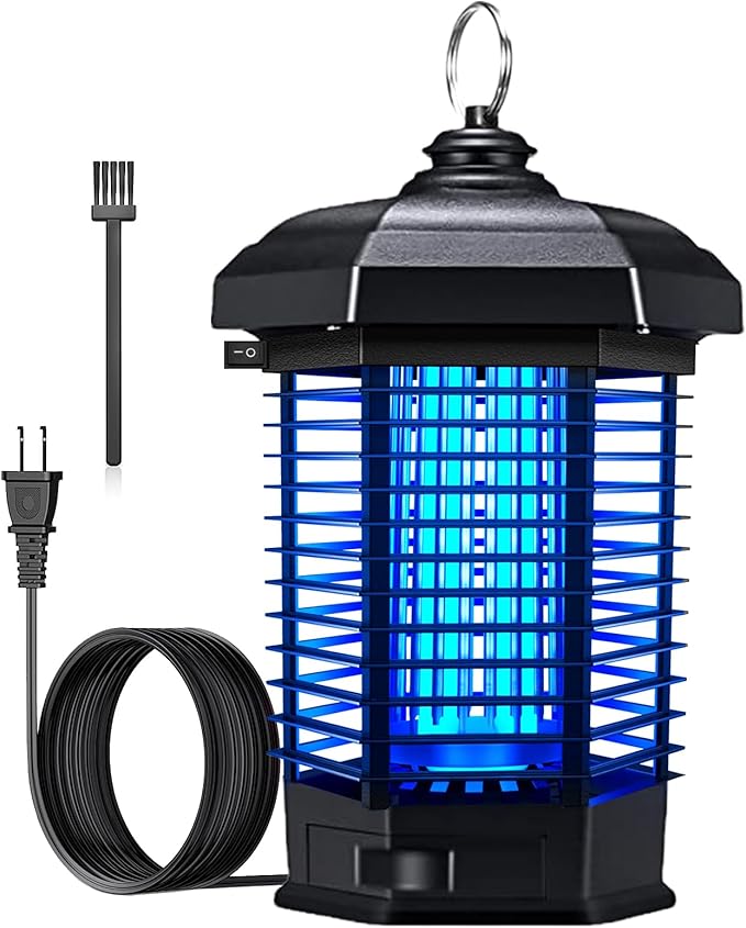Bug Zapper Outdoor, Mosquitos Zapper, Flying Insects for Indoors 4200V Electric Mosquito Traps 15w Insect Control, Fly Zapper, Insect Trap for Yard, Electric Mosquito Killer for Home