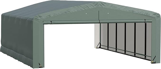 ShelterLogic ShelterTube Garage & Storage Shelter, 20' x 27' x 10' Heavy-Duty Steel Frame Wind and Snow-Load Rated Enclosure, Green