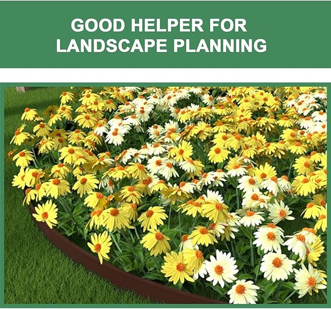 Landscape Edging Kit,33ft Garden Borders Edging Landscape Edging Border【4INCH Hight】 Flexible Lawn Edging Include 30 Stakes, Paver Edging for Yard, Lawn, Gardens(Brown)
