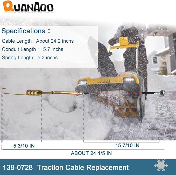 Traction Cable 138-0728 for Toro Ariens fits Toro 38844 38850 38855 38860 38865 Snowthrower Replace 145-0718 161-0976