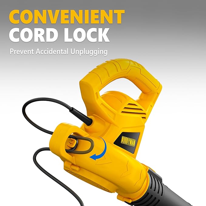 ALLOYMAN Electric Leaf Blower,7AMP Lawn Blower,130MPH Mini Leaf Blower Lightweight & Portable for Lawn Care/Snow Blowing