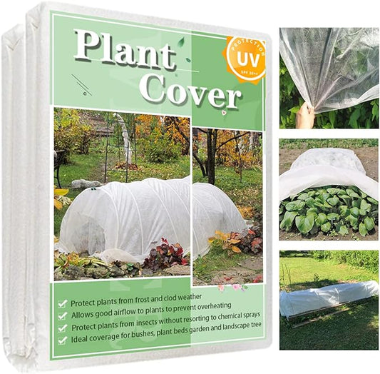 Plant Covers Freeze Protection, 10FT x 50FT 0.9oz Reusable Floating Row Cover Plant Blankets Frost Cloth for Clod Winter Frost Sun Pest Protection