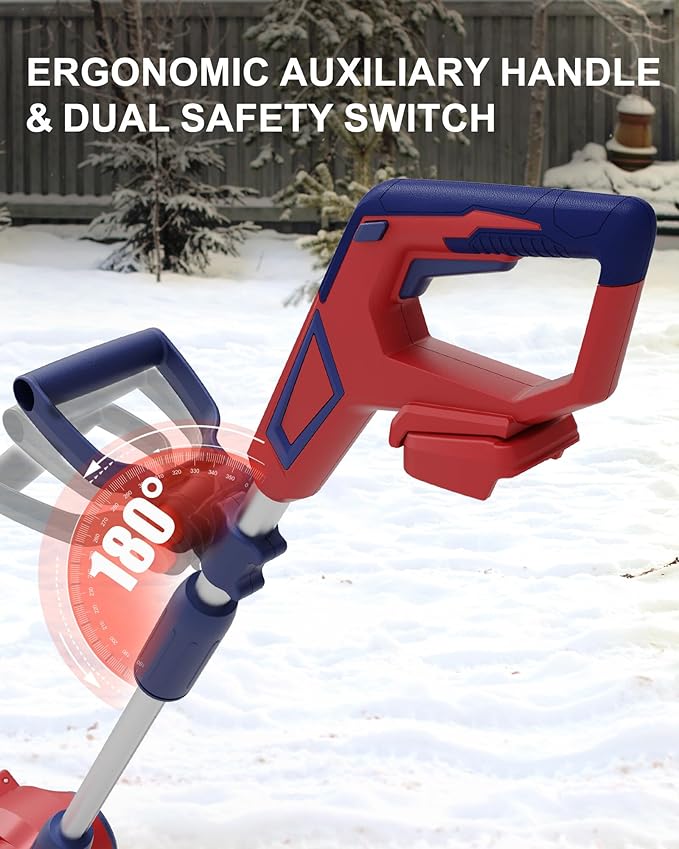 Cordless Snow Shovel Compatible with Milwaukee 18V Battery, 12” Brushless Snow Blower Electric Snow Thrower, Adjustable Front Handle & Deflector (w/ 4.0 Ah Battery & 4.0 Quick Charger)