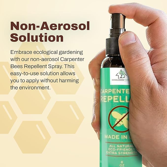 Carpenter Bee Repellent Spray – Organic Citrus Oil Spray for Outdoor Timber Structures and Furniture, 8oz
