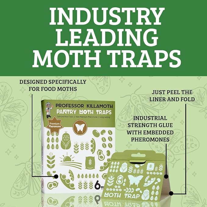 Pantry Moth Traps 6-Pack | Child and Pet Safe Pantry Protection | No Insecticides | Premium Attractant