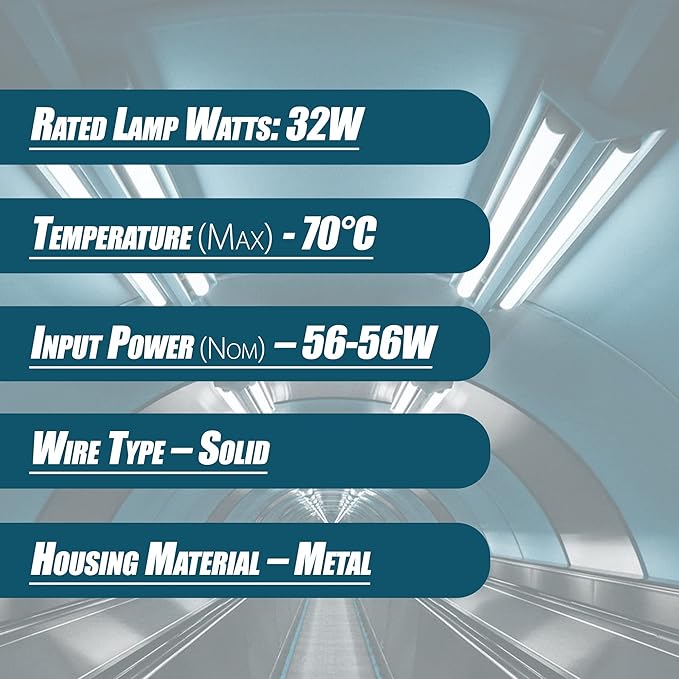 ICN2P32N, 120-277V, 50-60Hz Input Frequency, Solid Wire Type, Instant Start Centium Electronic Fluorescent Ballast for 2 F32T8 Lamp Type, Indoor/Outdoor Use with Automatic Restart Ballast Box, 10 Pack