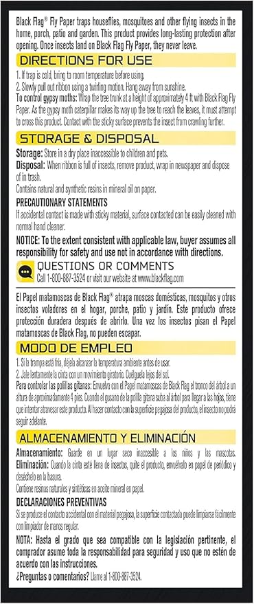 Black Flag Fly Paper, Insect Trap, Catches All Flying Insects 4 Traps (Pack of 12)