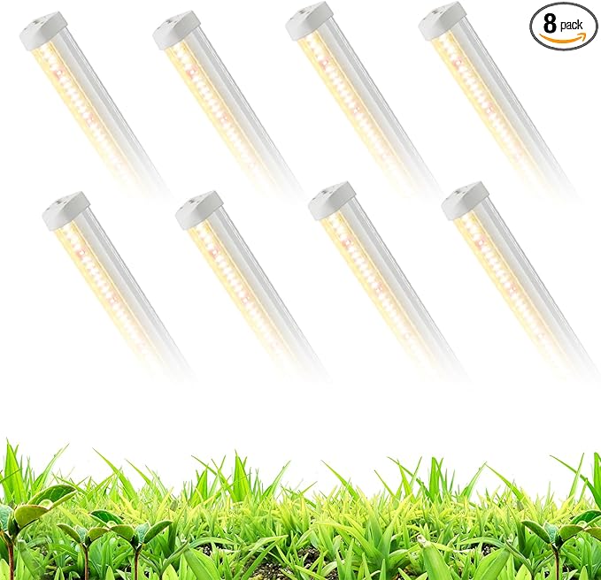 T5 Grow Lights 5000K Full Spectrum,1.4FT (8pcs x 10 Watts) Plant Growing Lamp,End-to-End Connectable Led Light Strips for Indoor Plants Succulents Flowers Growing