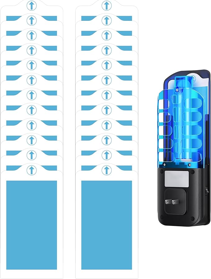 24 Pcs Flying Insect Trap Refill Compatible with BURLAN QH009A Fruit Fly Trap, Replacement Sticky Glue Cards for UVA Fly Insect Trap for Indoors Plug-in (No Device)