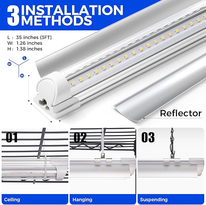 Barrina CX5Z Indoor Greenhouse with Grow Light, 6PCS 30W per Light Full Spectrum T8 Plant Lights, 4-Tier Portable Metal Plant Stand Tent and Thermometer for Seed Starting, 35.4x13.8x59IN