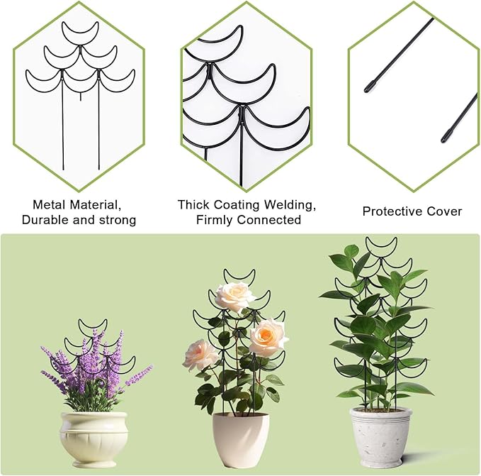 Indoor Plant Trellis 2 Pack Small Metal Climbing Plants Support for Outdoor Garden Potted Flowers Houseplant Ivy Vines Hoya