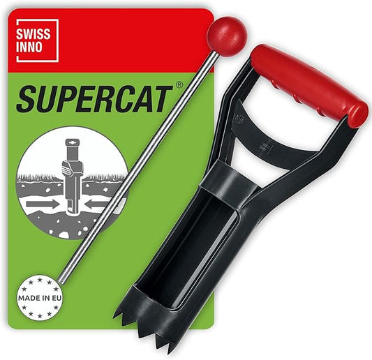 SWISSINNO Install Kit for Gopher & Mole Traps PRO SuperCat – 25cm Tunnel Probe & Serrated Cutter – Quick Setup Tool for 6cm Holes – Durable Swiss Design – 2-Piece Accessory Set