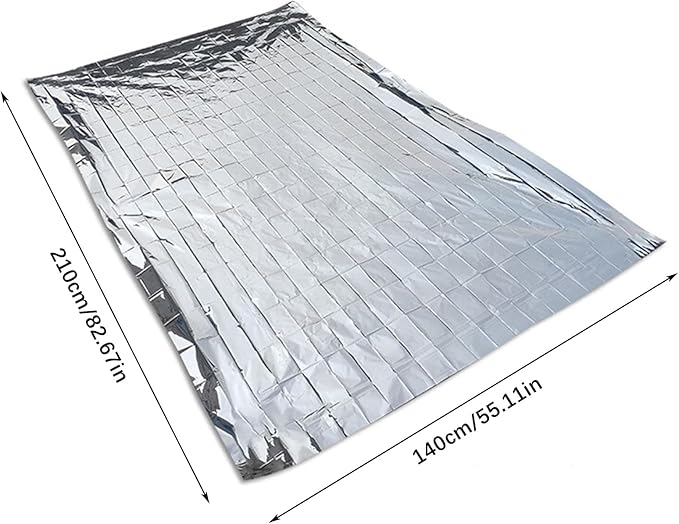 2 Pcs Plant Reflective Mylar Film, 82.6 x 55.1 Inch High Silver Plant Reflective Film, Garden Greenhouse Covering Foil Sheets for Plant Growth/First Aid/Marathon/Camping/Outdoor Survival