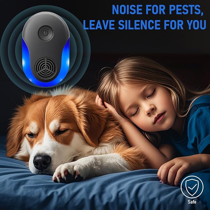 2025 Upgraded Version Ultrasonic Repeller 6 Pack, Indoor Ultrasonic and Repellent for Pest Insect, Roach, Rodent, Mouse, Bugs, Ant, Mosquito, Mice, Spider, Electronic Plug in Pest Control (6)