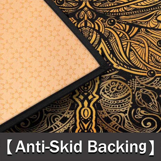 cfpolar Boho Dragonfly Half Round Door Mat, Non Slip Area Rug Soft Doormat for Front Door Indoor Entrance Welcome Mat for Garage Patio Home Decor 24 x 36 in