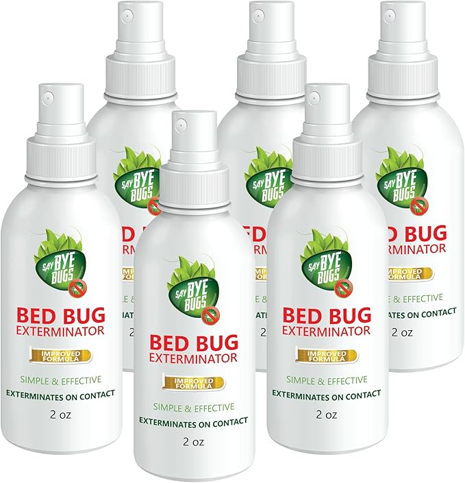 Bed Bug Spray Travel Size-Non-Toxic and Kills on Contact. Stain & Odor Free Bed Bug Spray. New Formula for Getting Rid of Bed Bugs Permanently (6x2 oz) TSA Approved size-Travel Must Haves
