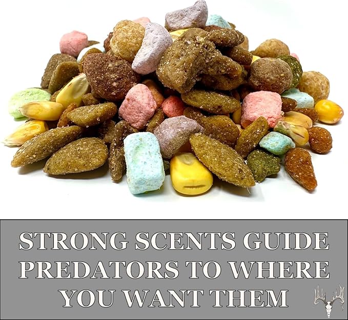 Chum Predator Blend, Lure Coyote, Raccoon, Opossum, Fox, Skunk, Mink, Weasel, Bobcat, Weasel, Black Bear, Feral Cat, Wild Dog, Hog & Bait Wild Game Animals