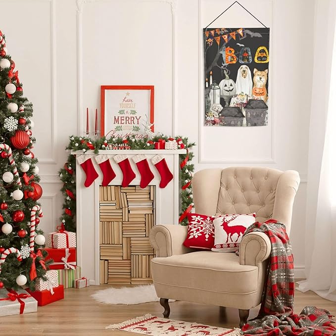 Halloween Pumpkin Cat Boo Garden Flag Welcome Party Outdoor Outside Decorations Picks Home House Garden Yard Decor 12x18 Inch