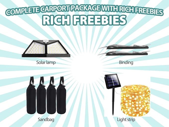 Carports 13X25 Heavy Duty,Car Ports with 180G Removable Side Wall,Portable Car Port Garage,Carport Canopy, Car Shelter All Weather,Grey