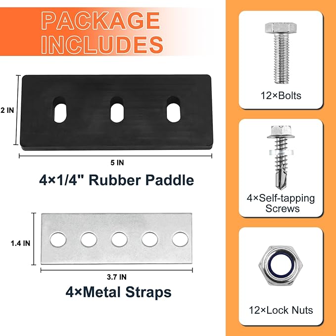 Cenipar 1/4" Snow Blower Impeller Modification Kit-4-Blade Universal-for Modifies 2-Stage Machine, Improve Efficiency of The Snow Blower(4)