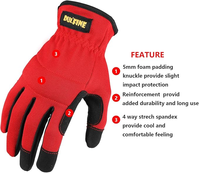 High Performance Work Gloves For Men(12 Pairs Pack), High Dexterity Touch Screen For Multipurpose,Excellent Grip (Small)