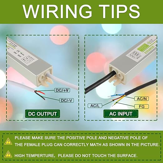 60W Watts LED Driver Power Supply Transformer Adapter Waterproof IP67 100V-260V AC to 12V DC Low Voltage Output for LED Light Outdoor Light 12V DC Led Lights Computer Project