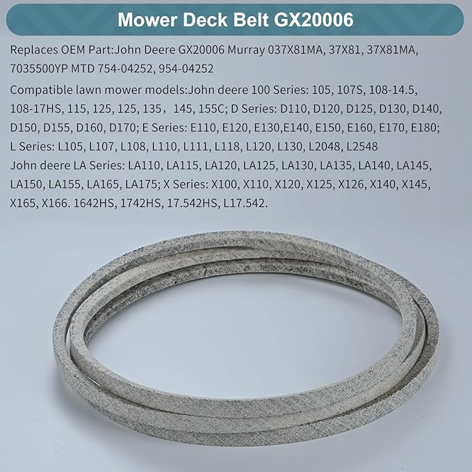1/2 x 89 Inch Drive Belt GX20006, UC30568 Belt Murray 037X81MA 37X81 37X81MA 7035500YP, MTD 754-04252 954-04252 Lawn Mower Belt Kevlar Mower Drive Belt (GX20006)