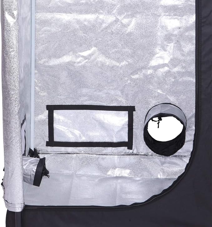 Plant Grow Tent, Black, 90x90x180cm, Indoor Growing with Observation Window and Floor Tray, Oxford Cloth, Eco-friendly Care