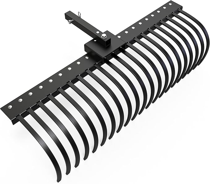 YITAMOTOR 5FT Tractors Rake 21 Pine Straw Rake Fits 2" Receiver for Lawn Tractors or ATV/UTV