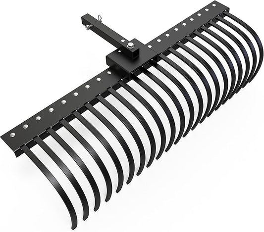 YITAMOTOR 5FT Tractors Rake 21 Pine Straw Rake Fits 2" Receiver for Lawn Tractors or ATV/UTV