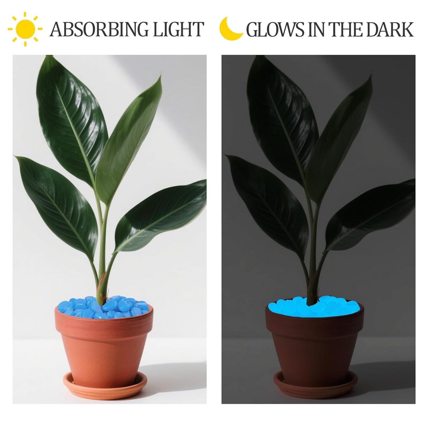 3.5LB 25-27mm Glow in The Dark Outdoor Rocks Glowing Rocks for Driveway Luminous Stones for Aquarium Glowing Stones for Garden Walkway Patio Lawn