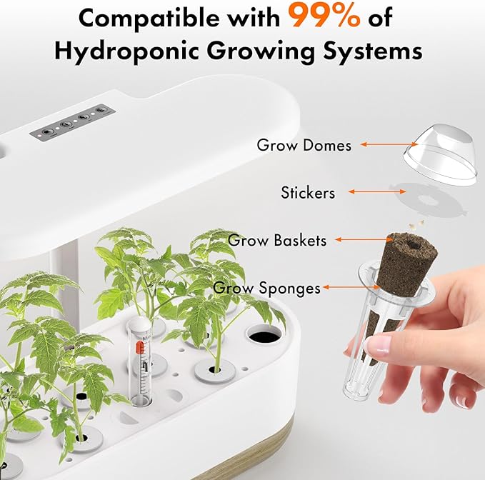 LYKOCLEAN Flower Fruit Seed Pods for AeroGarden, Ahopegarden, iDOO Hydroponics Growing System Indoor, 350 Seeds Including Dwarf Sunflower Bambino, French Marigold, Red Tomato, Red Strawberry (12-Pods)